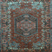 Square Machine Washable Persian Light Blue Traditional Rug, wshtr679lblu