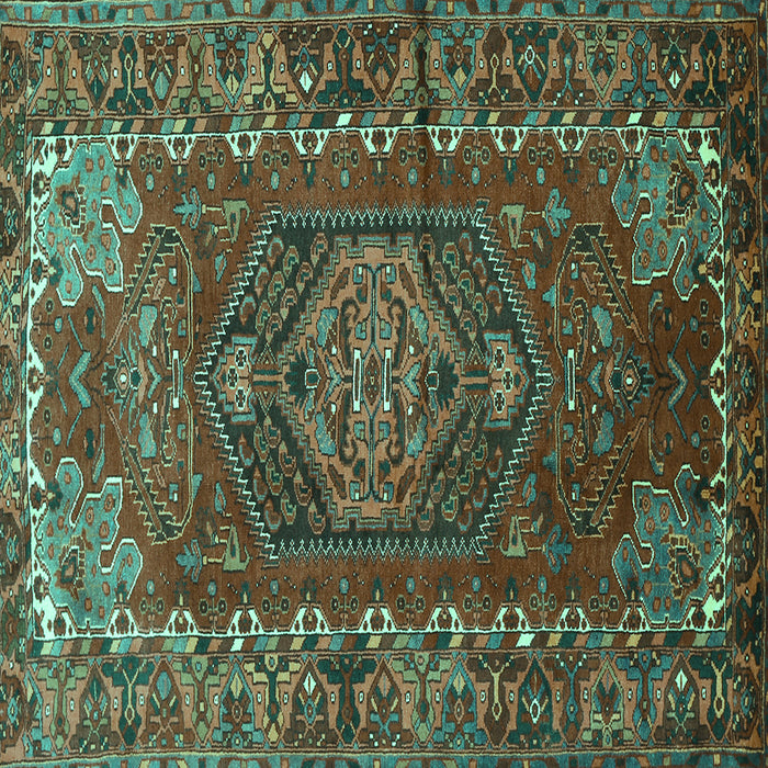 Square Persian Turquoise Traditional Rug, tr679turq