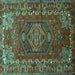 Square Persian Turquoise Traditional Rug, tr679turq