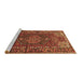 Sideview of Machine Washable Persian Brown Traditional Rug, wshtr679brn