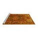 Sideview of Machine Washable Persian Yellow Traditional Rug, wshtr679yw