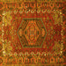 Square Machine Washable Persian Yellow Traditional Rug, wshtr679yw