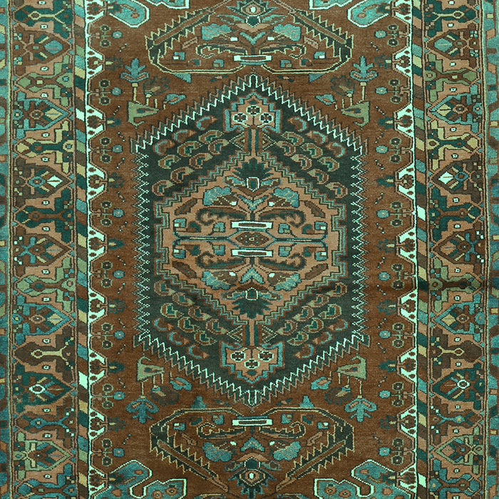 Machine Washable Persian Turquoise Traditional Area Rugs, wshtr679turq