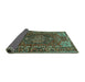 Sideview of Persian Turquoise Traditional Rug, tr679turq