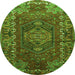Square Persian Green Traditional Rug, tr679grn