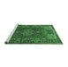 Sideview of Machine Washable Persian Emerald Green Traditional Area Rugs, wshtr679emgrn