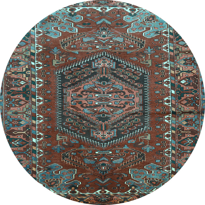 Round Persian Light Blue Traditional Rug, tr679lblu
