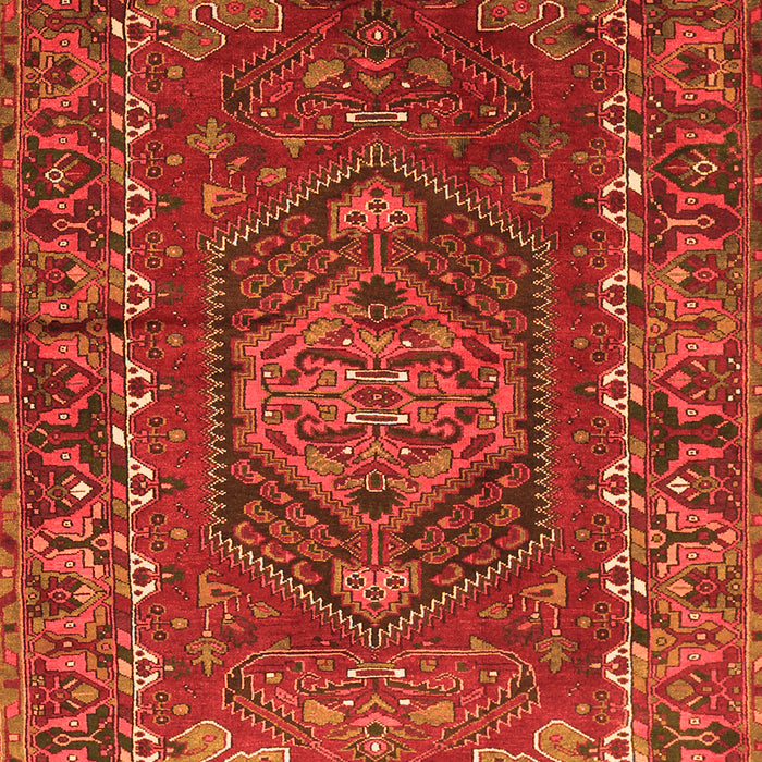 Serging Thickness of Machine Washable Persian Orange Traditional Area Rugs, wshtr679org