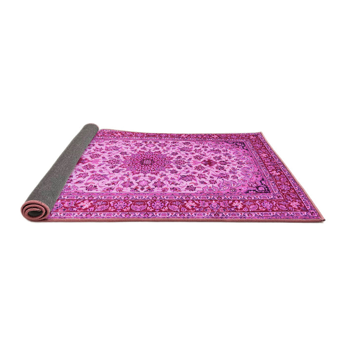 Sideview of Medallion Pink Traditional Rug, tr67pnk
