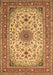 Machine Washable Medallion Brown Traditional Rug, wshtr67brn