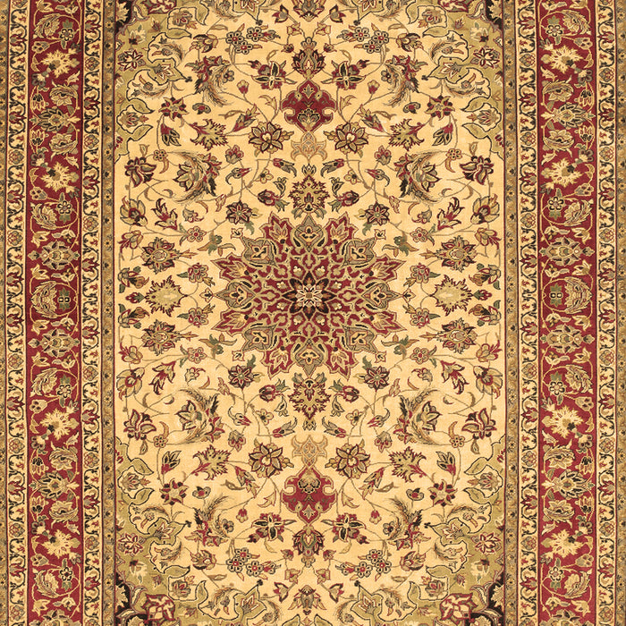 Machine Washable Medallion Brown Traditional Rug, wshtr67brn