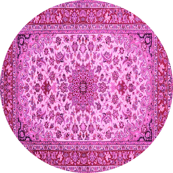 Round Medallion Pink Traditional Rug, tr67pnk