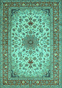 Medallion Turquoise Traditional Rug, tr67turq