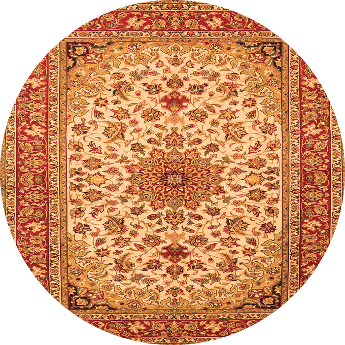 Square Medallion Orange Traditional Rug, tr67org