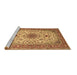 Sideview of Machine Washable Medallion Brown Traditional Rug, wshtr67brn