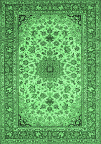 Medallion Emerald Green Traditional Rug, tr67emgrn