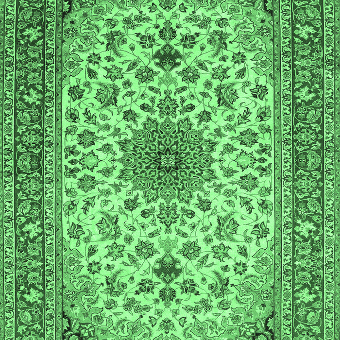 Medallion Emerald Green Traditional Rug, tr67emgrn