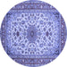 Round Medallion Blue Traditional Rug, tr67blu