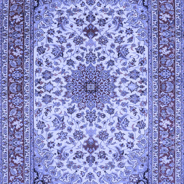 Machine Washable Medallion Blue Traditional Rug, wshtr67blu