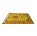 Sideview of Machine Washable Medallion Yellow Traditional Rug, wshtr67yw