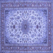 Square Medallion Blue Traditional Rug, tr67blu