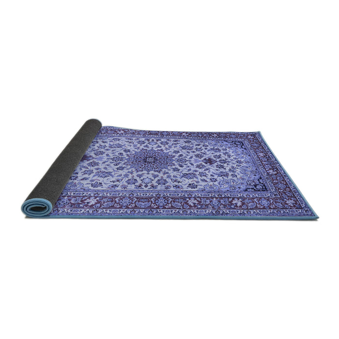 Sideview of Medallion Blue Traditional Rug, tr67blu
