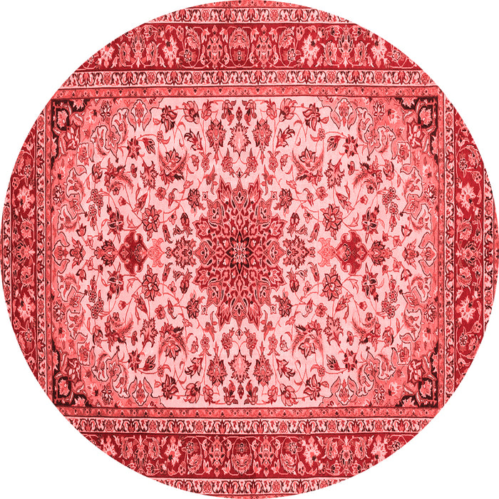 Machine Washable Medallion Red Traditional Rug, wshtr67red