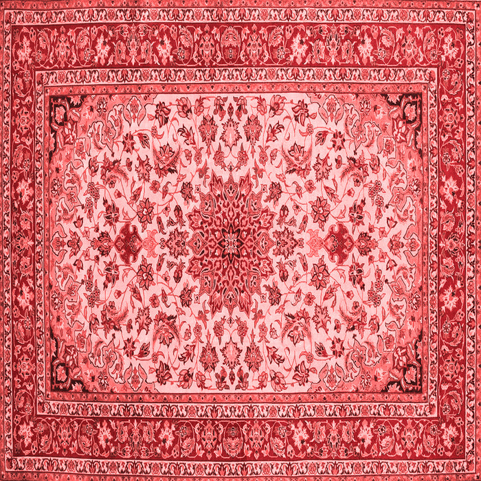 Machine Washable Medallion Red Traditional Rug, wshtr67red
