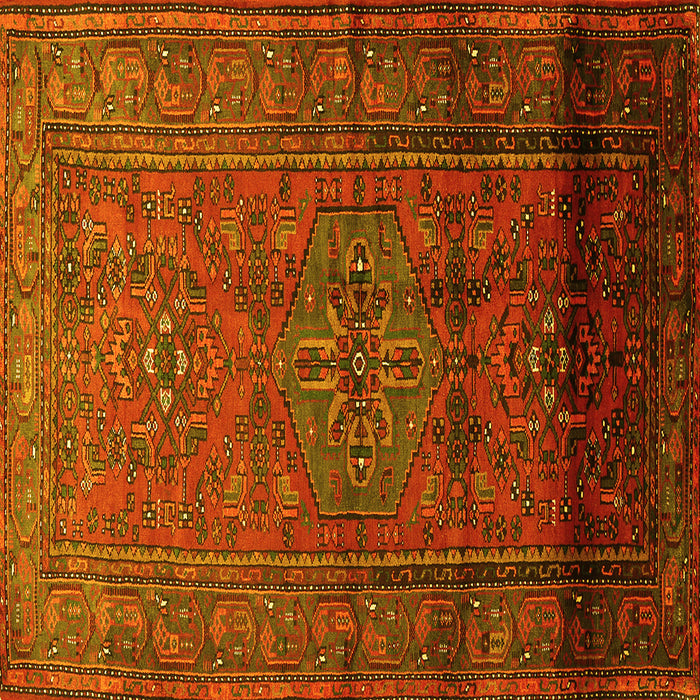 Square Persian Yellow Traditional Rug, tr680yw