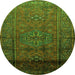 Machine Washable Persian Green Traditional Area Rugs, wshtr680grn