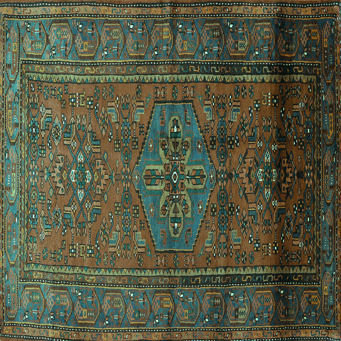 Square Persian Turquoise Traditional Rug, tr680turq