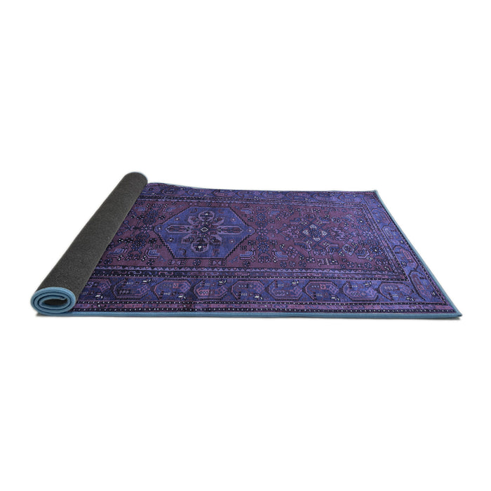 Sideview of Persian Blue Traditional Rug, tr680blu