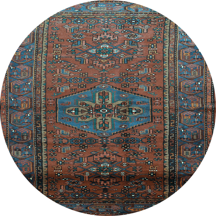 Round Persian Light Blue Traditional Rug, tr680lblu