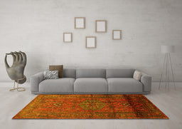 Machine Washable Persian Yellow Traditional Rug in a Living Room, wshtr680yw