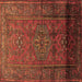 Square Persian Brown Traditional Rug, tr680brn