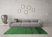 Machine Washable Persian Emerald Green Traditional Area Rugs in a Living Room,, wshtr680emgrn