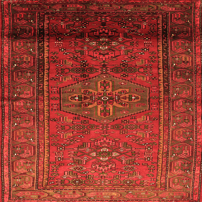 Serging Thickness of Persian Orange Traditional Rug, tr680org