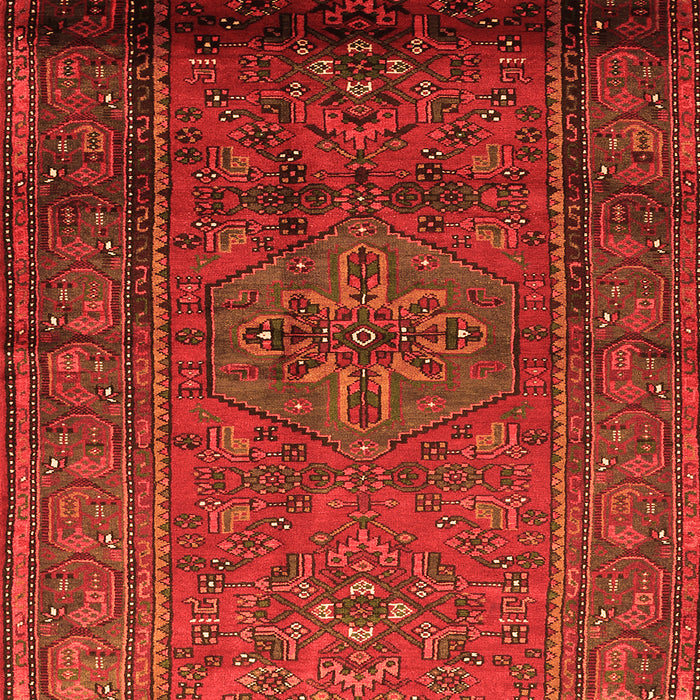 Serging Thickness of Machine Washable Persian Orange Traditional Area Rugs, wshtr680org