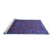 Sideview of Machine Washable Persian Blue Traditional Rug, wshtr680blu