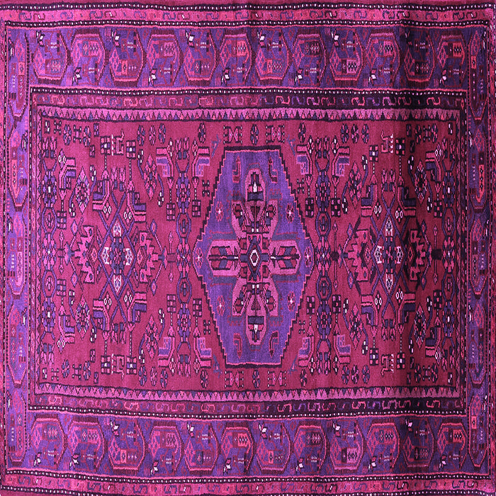 Square Machine Washable Persian Purple Traditional Area Rugs, wshtr680pur