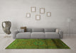 Machine Washable Persian Green Traditional Area Rugs in a Living Room,, wshtr680grn