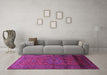 Machine Washable Persian Purple Traditional Area Rugs in a Living Room, wshtr680pur