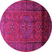 Round Persian Pink Traditional Rug, tr680pnk