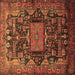 Square Animal Brown Traditional Rug, tr681brn