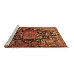 Sideview of Machine Washable Animal Brown Traditional Rug, wshtr681brn