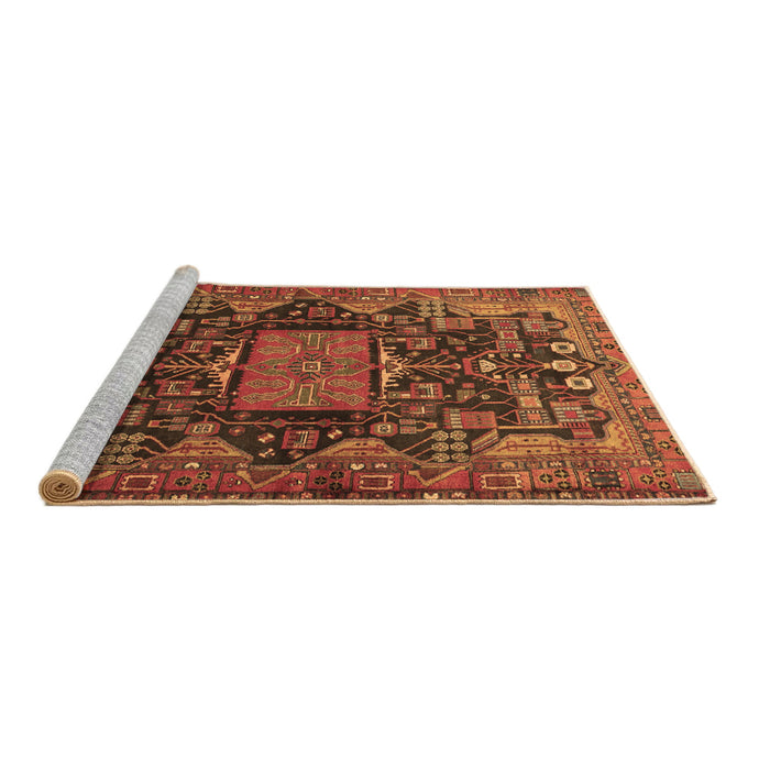 Sideview of Machine Washable Animal Brown Traditional Rug, wshtr681brn