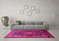 Machine Washable Animal Pink Traditional Rug, wshtr681pnk