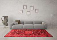 Machine Washable Animal Red Traditional Rug, wshtr681red