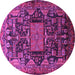 Round Animal Purple Traditional Rug, tr681pur