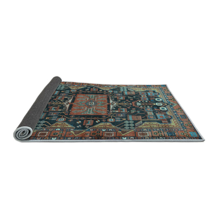 Sideview of Animal Light Blue Traditional Rug, tr681lblu